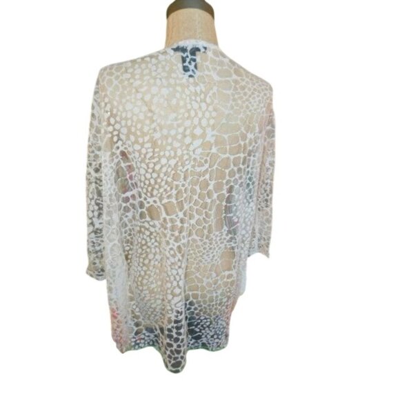 Ali Miles Size L Large Sheer Kimono style Artsy Elegant Top - Picture 3 of 3